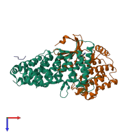 PDB entry 4o27 coloured by chain, top view.