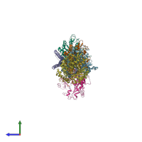 PDB entry 4o2a coloured by chain, side view.