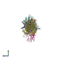 PDB entry 4o2b coloured by chain, side view.