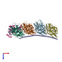 PDB entry 4o2b coloured by chain, top view.