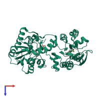 PDB entry 4o33 coloured by chain, top view.