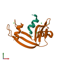 PDB entry 4o36 coloured by chain, front view.