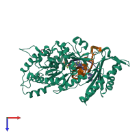 PDB entry 4o3o coloured by chain, top view.