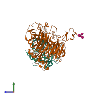 PDB entry 4o3t coloured by chain, side view.