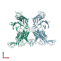 PDB entry 4o3w coloured by chain, front view.