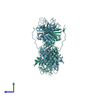 PDB entry 4o3w coloured by chain, side view.
