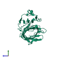 PDB entry 4o3x coloured by chain, side view.