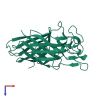 PDB entry 4o3x coloured by chain, top view.