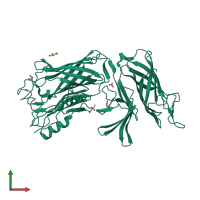 PDB entry 4o3y coloured by chain, front view.