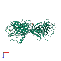 PDB entry 4o3y coloured by chain, top view.
