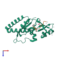 PDB entry 4o42 coloured by chain, top view.
