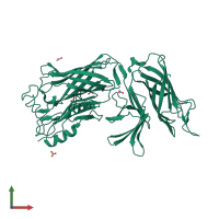 PDB entry 4o49 coloured by chain, front view.