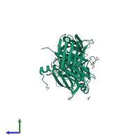 PDB entry 4o49 coloured by chain, side view.