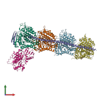 PDB entry 4o4l coloured by chain, front view.