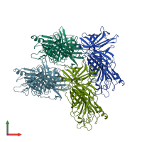 PDB entry 4o4u coloured by chain, front view.