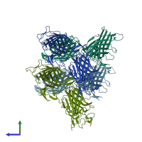 PDB entry 4o4u coloured by chain, side view.