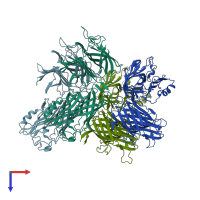 PDB entry 4o4u coloured by chain, top view.