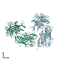 PDB entry 4o4x coloured by chain, front view.