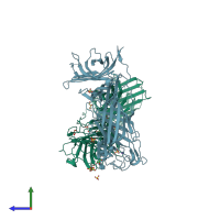PDB entry 4o4x coloured by chain, side view.