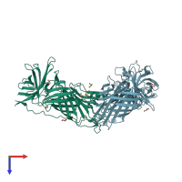 PDB entry 4o4x coloured by chain, top view.