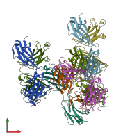 PDB entry 4o51 coloured by chain, front view.