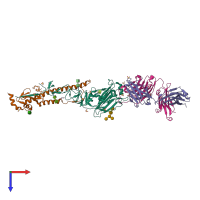 PDB entry 4o58 coloured by chain, top view.