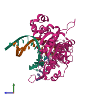 PDB entry 4o5k coloured by chain, side view.