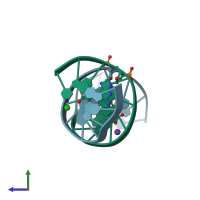PDB entry 4o5y coloured by chain, side view.