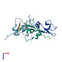 PDB entry 4o62 coloured by chain, top view.