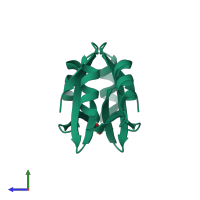 Homo dimeric assembly 5 of PDB entry 4o66 coloured by chemically distinct molecules, side view.