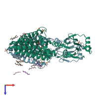 PDB entry 4o6m coloured by chain, top view.