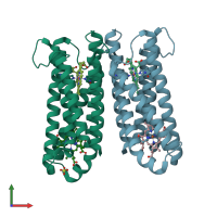 PDB entry 4o6y coloured by chain, front view.