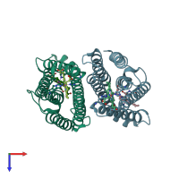 PDB entry 4o6y coloured by chain, top view.