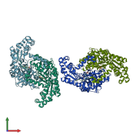 PDB entry 4o6z coloured by chain, front view.