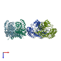 PDB entry 4o6z coloured by chain, top view.