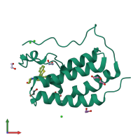 PDB entry 4o72 coloured by chain, front view.