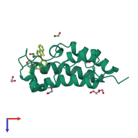 PDB entry 4o72 coloured by chain, top view.