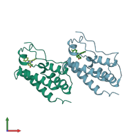 PDB entry 4o77 coloured by chain, front view.