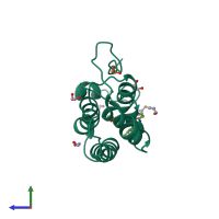 PDB entry 4o78 coloured by chain, side view.