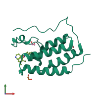 PDB entry 4o7b coloured by chain, front view.