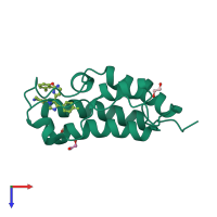 PDB entry 4o7b coloured by chain, top view.