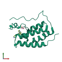 PDB entry 4o7c coloured by chain, front view.
