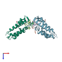 PDB entry 4o7e coloured by chain, top view.