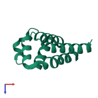 PDB entry 4o7q coloured by chain, top view.