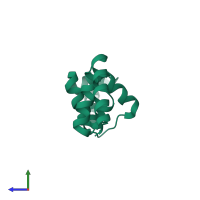 PDB entry 4o8b coloured by chain, side view.