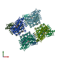 PDB entry 4o8m coloured by chain, front view.