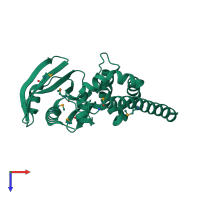 PDB entry 4o8s coloured by chain, top view.
