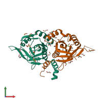 PDB entry 4o8x coloured by chain, front view.