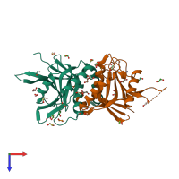 PDB entry 4o8x coloured by chain, top view.