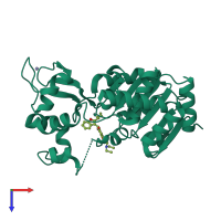 PDB entry 4o8z coloured by chain, top view.